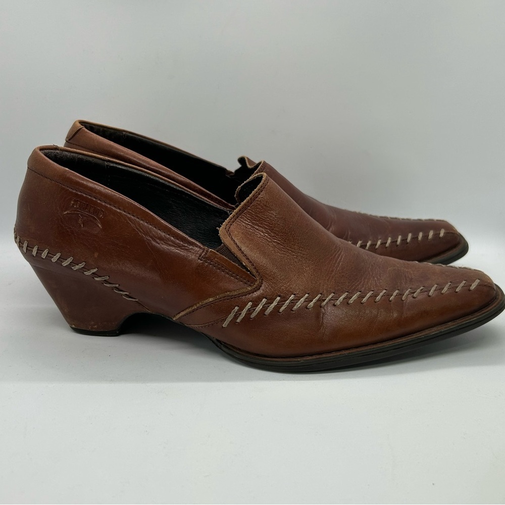 Pikolinos Square Toe Stitched Leather Heeled Women’s Western Slip On Size 5.5-6
